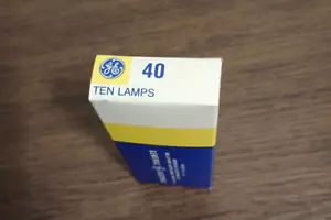 Vintage GE Glühbirnen Nr. 40 Miniatur Glühbirne Lampen 6V Schraube Typ Box von 10 - Bild 1 von 4