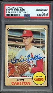 1968 TOPPS Steve Carlton HOF #408 Authentic Card Signed Cardinals PSA/DNA - Picture 1 of 2