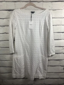 NWT Theory Ivory Womens Size 8 Floral Long Sleeve Front Pocket Ghost Crepe Dress - Picture 1 of 12