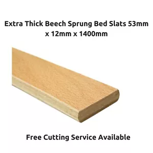 Replacement Extra Thick Individual Beech Sprung Bed Slats 53mm x 12mm x 1400mm - Picture 1 of 2