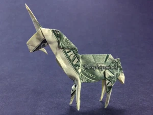 Dollar Origami UNICORN Made w/ REAL MONEY Handmade Cash Animal Mythical Creature - Picture 1 of 9