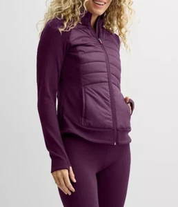 Tek Gear Damen Plum Appeal Kapuzen Mixed-Media Jacke (WT32A201PN1) Größe 2X-Neu mit Etikett - Bild 1 von 6