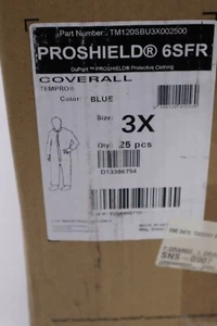 PROSHIELD TM120SBU2X002500 CASE OF 25 COVERALL BLU 2X OPEN WR/ANK FR TEMPRO H298 - Picture 1 of 2