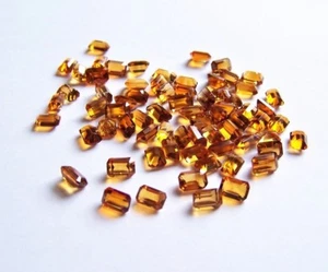 Citrin Octagon Baguette Smaragdschliff 6 x 4 mm gelb orange ca 0,50 Carat - Bild 1 von 3