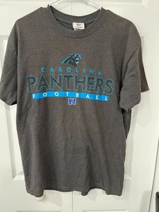 NFL Carolina Panthers T Shirt Men's Large Black Gently Used - Picture 1 of 2