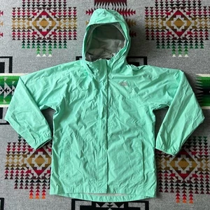 The North Face Girl’s Mint Green Parka Hooded Rain Jacket Hyvent Size Large C7 - Picture 1 of 15