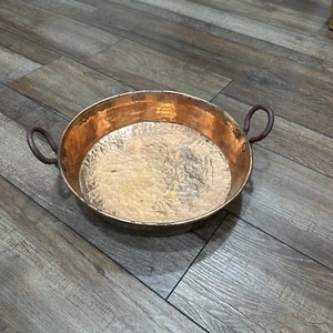 13” Hammered Copper Original Spanish Paella and Maple Syrup Pan Large Heavy Duty - Picture 1 of 9
