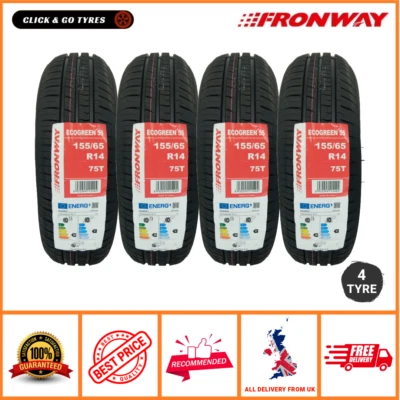 4 x 155 65 14 - 155/65R14 FRONWAY ECOGREEN 55 75T Tyre - Fuel Efficient  1556514 - Image 1 of 4