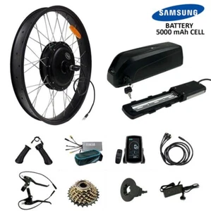 Electric Fat Tyre 26x4.0 Rear Wheel 48V 1500W Ebike Kit + Samsung Cell Battery - Picture 1 of 18
