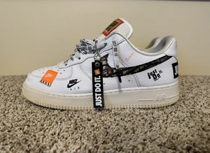 Nike Air Force One 1 Low PRM Just Do It, AR7719-100, White, Mens Size 12.5 - Picture 1 of 8