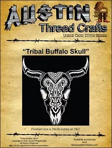 Tribal Buffalo Skull von AustinThreadCrafts Kreuzstichmuster - Bild 1 von 2