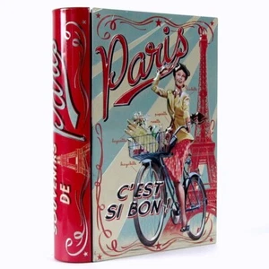 GEHEIMFACH-BUCH "Paris" Blechdose mit Eiffelturm Ein Souvenir aus Paris - Bild 1 von 5