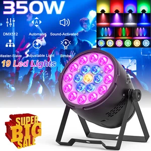 Luce Testa Mobile 350W 19LED RGBW DMX 4in1 Par Luce DJ Effetto Discoteca Illuminazione - Foto 1 di 13