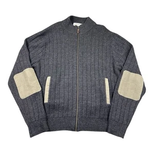 Orvis Foul Weather Mechanics Heavy Knit Wool Suede Trim Fill Zip Jacket Size L - Picture 1 of 7