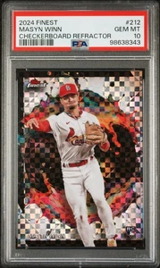 2024 Finest #212 Masyn Winn Rare Checkerboard Xfractor Refractor Rookie PSA 10 - Bild 1 von 2