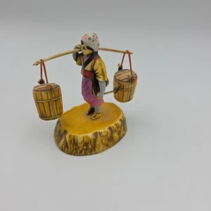 VTG. Japanese Women Carrying Water Celluloid Figurine~ Hokkaido 1955 - Picture 1 of 6