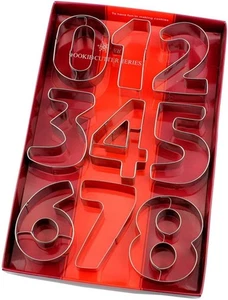 Large Number Cookie Cutters 9pcs Biscuits Stainless Steel  - Picture 1 of 8