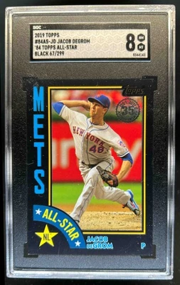 2019 Topps Jacob deGrom 1984 Baseball All-Stars Black #67/299 Mets SGC 8 - Image 1 of 2