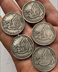 1870-1874 CC Seated Liberty Silver Half Dollar 50C High Grade lot of 5 - Picture 1 of 4