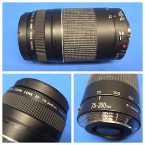 Canon EF 75-300mm f/4-5.6 III Telephoto Zoom Lens w/ Caps - Picture 1 of 6