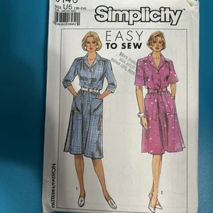 Shirt Dress Size 16-24Simplicity 9146 Sewing Pattern Belted Pockets UC Easy New - Picture 1 of 7