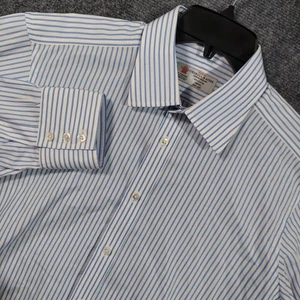 Turnbull & Asser Hemd Herren Large blau weiß gestreift Baumwolle Made in England Kleid - Bild 1 von 8