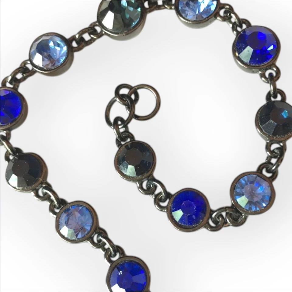 Pulsera Tenis MONET Mixto Tono Azul Estrás Foto 1 de 4