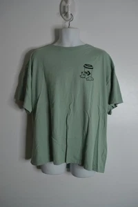 Converse, T Shirt, Cat with Coffee, Green, Short Sleeve, Large - Picture 1 of 9