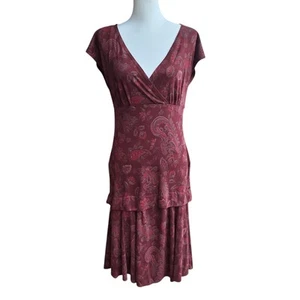 Y2K Whimisgoth Babydoll Midi Dress Sz 12 M Paisley Fairygrunge Festival Boho - Picture 1 of 9