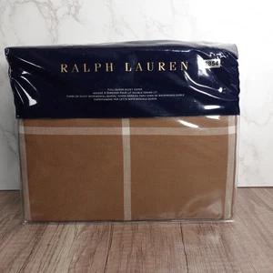 New Ralph Lauren Windowpane Duvet Cover Full Queen Camel Brown Modern Equestrian - Picture 1 of 11