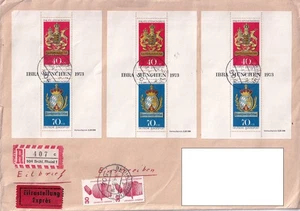 BRD Einschreiben 3× Block 8 IBRA München + 2× Mi 680 • portogerecht • 16.04.73 - Bild 1 von 2