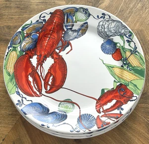 SEAFOOD FEST Set Of 3 Salad Plates 8" Youngberg & CO Lobster Louisiana Orleans - Picture 1 of 6