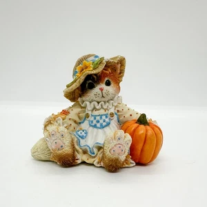 Vintage 1996 Calico Gattini Gatto Best In Field Halloween Autunno Zucca Cottagecore - Foto 1 di 7