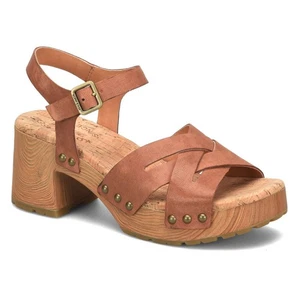 NIB Kork-Ease Womens Tia Ankle Strap Leather Platform Sandal US 11/EURO 43 Brown - Picture 1 of 24