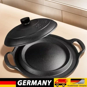 11 Inch Cast Iron Skillet with Lid Chefs Pan Fry Pan for Cooking Baking Frying - Bild 1 von 17