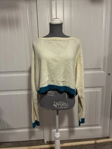 Free People We the Free Into the Blue Sweater Size Lg Wool Blend top - Picture 1 of 9