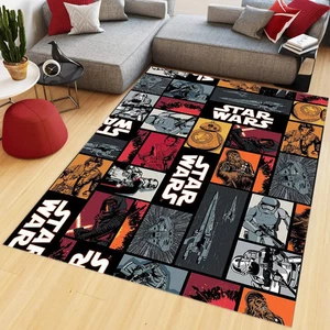 Starwars Rug, Star Wars Rug, Darth Vader Rug, Kids Room Rug, Black Rug, Office R - Picture 1 of 8