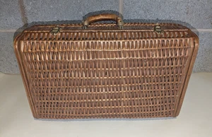 Vintage geflochtener Korb Koffer Größe 18 x 10 x 7 Zoll - Bild 1 von 22