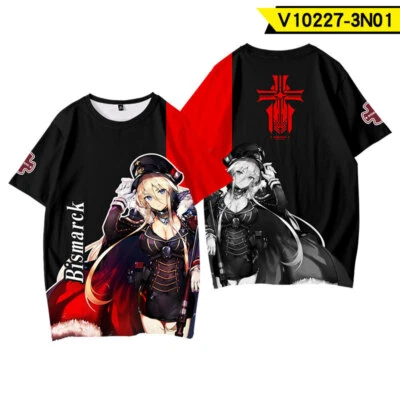 Camiseta informal manga corta básica 3D cosplay hombre mujer Azur Lane Y13 Foto 1 de 2