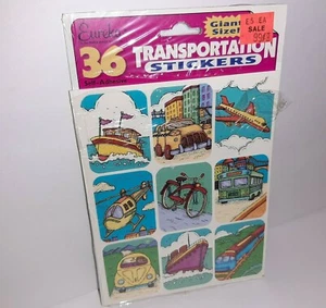 Vintage EUREKA Transportation Stickers 3 Sheets in Package VW Train Bus Airplane - Picture 1 of 4