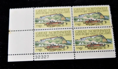 US 1970 FORT SNELLING S 1409  PLATE BLOCK w #   MNH - Image 1 of 3