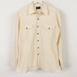 Vintage 70s Men's Chamois Button Shirt Long Sleeve JC Penny Work Size Large - Picture 1 of 17