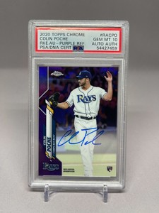 2020 Topps Chrome Rookie Auto Colin Poche Purple Refractor PSA DNA 10 POP 1
