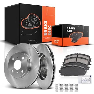 Front Disc Brake Rotor & Ceramic Brake Pads for Toyota Yaris 2006-2018 Prius C - Image 1 of 4