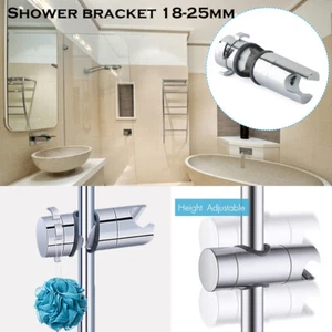 Adjustable Bathroom Shower Head Holder Riser Rail Bracket Slider Bar 18mm-25mm - Picture 1 of 7