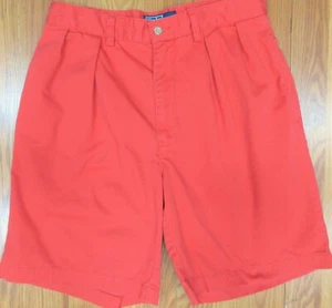 POLO RALPH LAUREN TYLER SHORT REGULAR FIT 100% COTTON PLEATED RED Sz 32 - Picture 1 of 3