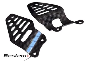 2006-2020 Yamaha R6 Carbon Fiber Heel Guard Foot Peg Mount Plates Plain Weave - Picture 1 of 5