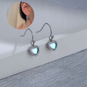 Earrings Heart NEW 2024 Stone Jewellery Silver Gift Ear Stud Women Girl Earrings - Picture 1 of 7