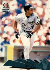 2000 Pacific Omega Platinum Blue White Sox Baseball Card #31 Carlos Lee /55