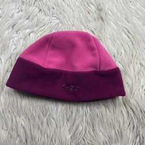 Outdoor Research Women's L Pink Colorblock Fleece Windstopper Beanie Hat Pocket - Picture 1 of 5